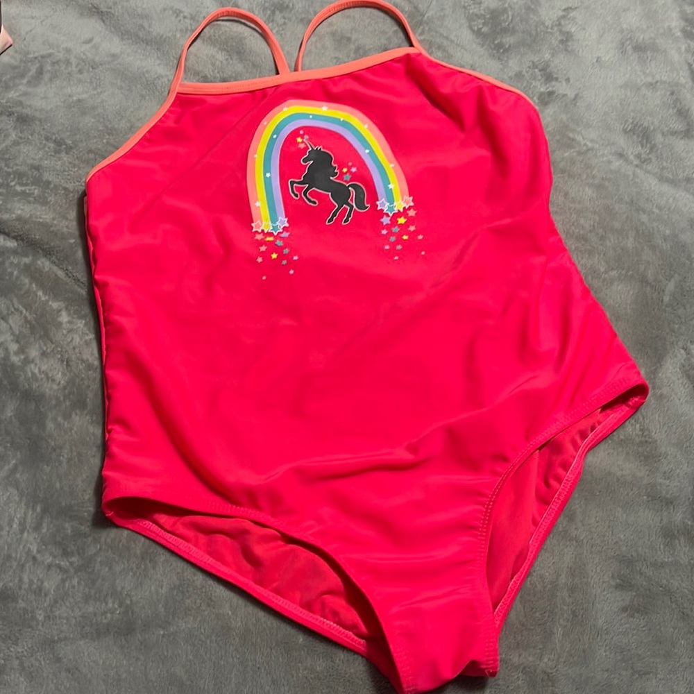 Wonder Nation Girls Plus size Unicorn bathing suit